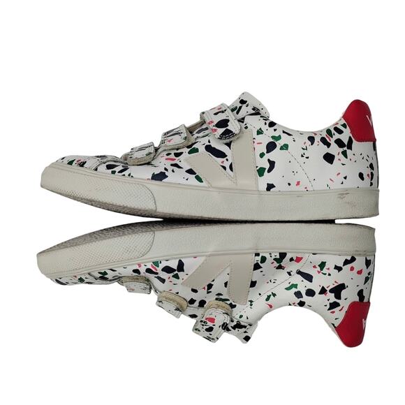 Veja Womens Esplar Leather 3 Lock Sneakers Terrazzo Paint Splatter Size US 8 - Picture 5 of 12